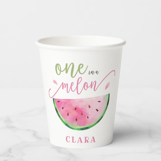 Eine in Melon Watermelon Pappbecher (Rückseite)