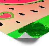 Eine in Melon Watermelon Samen Pastell Grün rosa Poster (Ecke)