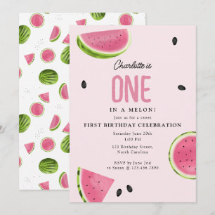Eine in Melon Watermelon Sommer Geburtstag Einladung