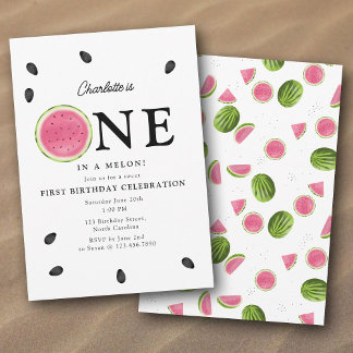 Eine in Melon Watermelon Sommer Geburtstag Einladung