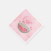 Eine in Melon Watermelon Wasserfarbe 1. Geburtstag Serviette (Ecke)