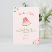 Eine in Melon Watermelon zum Geburtstag Dankeskarte (Stehend Vorderseite)
