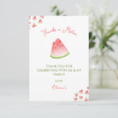 Eine in Melon Watermelon zum Geburtstag Dankeskarte (Stehend Vorderseite)
