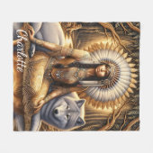 Eine indische Indianerin teilt sich eine Bindung m Fleecedecke (Vorderseite (Horizontal))