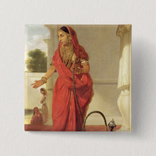 Eine indische Tänzerin mit einer Huka, 1772 (Öl Button