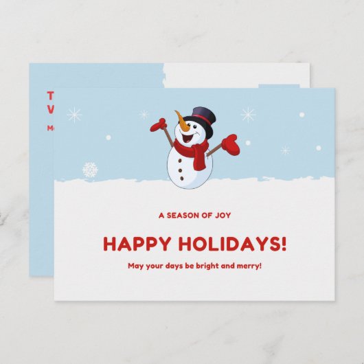 Eine individuell anpassbare Happy Holidays Postcar Postkarte (Vorne/Hinten)