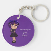 Eine individuelle Schlüsselkette mit Niedlichem Bl Schlüsselanhänger (Rückseite)