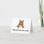 Eine Ingwer-Katze geklappt danke, dass Sie die Kar Dankeskarte (Vorderseite)