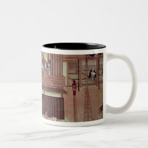 Eine inländische Szene einer Rolle) Zweifarbige Tasse