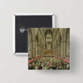 Eine Innenansicht von Westminster Abbey auf dem Button (Vorne & Hinten)