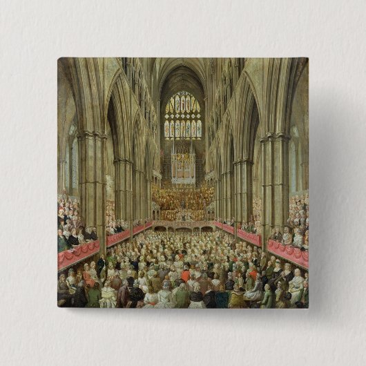 Eine Innenansicht von Westminster Abbey auf dem Button (Vorderseite)