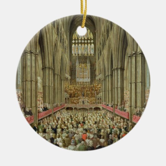 Eine Innenansicht von Westminster Abbey auf dem Keramikornament (Vorne)
