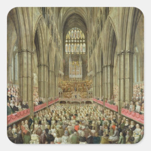 Eine Innenansicht von Westminster Abbey auf dem Quadratischer Aufkleber