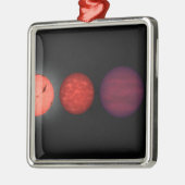 Eine Interpretation, die braune Zwerge vergleicht Silbernes Ornament (Links)