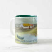 "Eine irische Hütte" durch Brigid O'Neill Hovey Zweifarbige Tasse (Vorderseite Links)