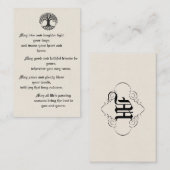 Eine irische Segen-Gefälligkeitskarte mit Monogram Visitenkarte (Vorne/Hinten)