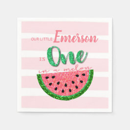 Eine ist eine Melone, Watermelon Birthday Napkins Serviette