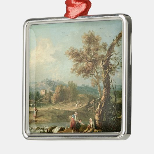 Eine Italianate Fluss-Landschaft mit Reisenden Ornament Aus Metall (Links)