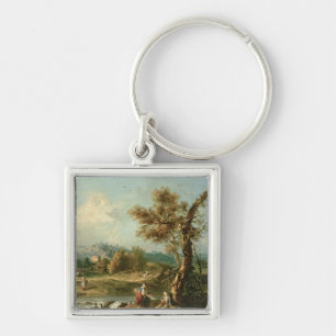 Eine Italianate Fluss-Landschaft mit Reisenden Schlüsselanhänger