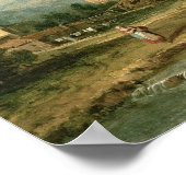 Eine italienische Flusslandschaft mit Reisenden Poster (Ecke)