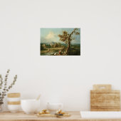 Eine italienische Flusslandschaft mit Reisenden Poster (Küche)