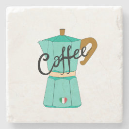Eine italienische Kaffeestoviglie Moka Steinuntersetzer