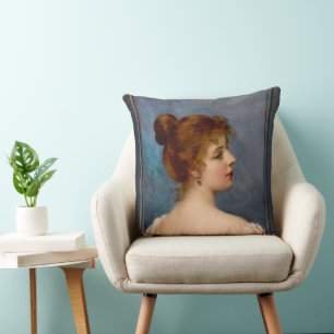 Eine italienische Schönheit von Eugen von Blaas Kissen