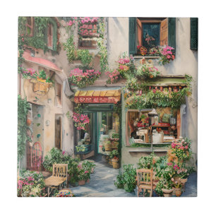 Eine italienische Straßenszene-Ephemerie-Designser Fliese
