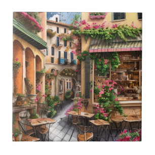 Eine italienische Straßenszene-Ephemerie-Designser Fliese