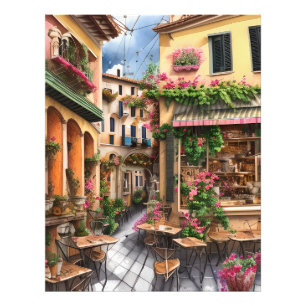 Eine italienische Straßenszene-Ephemerie-Designser Fotodruck
