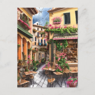 Eine italienische Straßenszene-Ephemerie-Designser Postkarte
