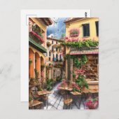 Eine italienische Street Scene Ephemera Design Ser Postkarte (Vorne/Hinten)