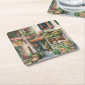 Eine italienische Street Scene Ephemera Design Ser Rechteckiger Pappuntersetzer (angewinkelt)