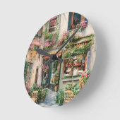 Eine italienische Street Scene Ephemera Design Ser Runde Wanduhr (Winkel)