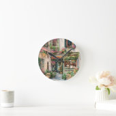 Eine italienische Street Scene Ephemera Design Ser Runde Wanduhr (Zuhause)