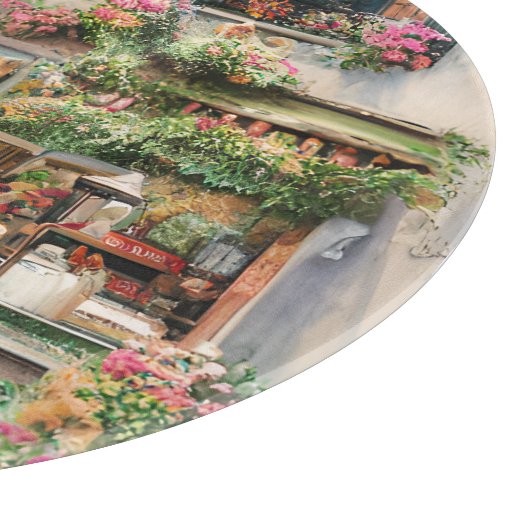 Eine italienische Street Scene Ephemera Design Ser Schneidebrett (Ecke)