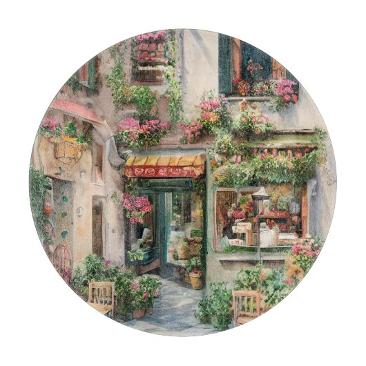 Eine italienische Street Scene Ephemera Design Ser Schneidebrett (Vorderseite)