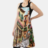 Eine italienische Street Scene Ephemera Design Ser Schürze (InSitu)