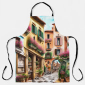 Eine italienische Street Scene Ephemera Design Ser Schürze (Vorderseite)