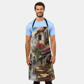 Eine italienische Street Scene Ephemera Design Ser Schürze (Getragen)