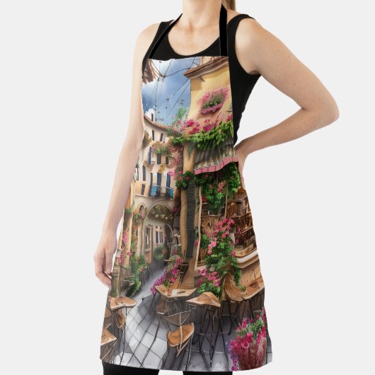Eine italienische Street Scene Ephemera Design Ser Schürze (InSitu)