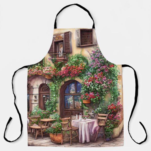 Eine italienische Street Scene Ephemera Design Ser Schürze (Vorderseite)