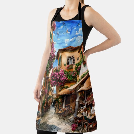 Eine italienische Street Scene Ephemera Design Ser Schürze (InSitu)