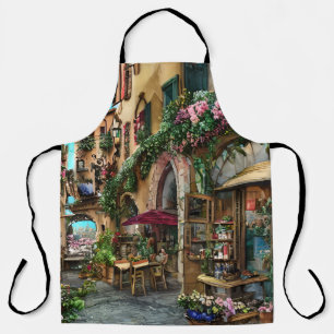 Eine italienische Street Scene Ephemera Design Ser Schürze
