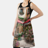 Eine italienische Street Scene Ephemera Design Ser Schürze (InSitu)