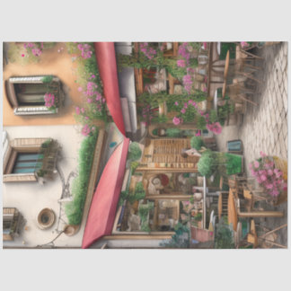 Eine italienische Street Scene Ephemera Design Ser Seidenpapier