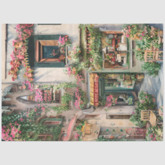 Eine italienische Street Scene Ephemera Design Ser Seidenpapier