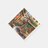 Eine italienische Street Scene Ephemera Design Ser Serviette (Ecke)