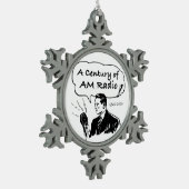 Eine Jahrhundertwende am Radio Schneeflocken Zinn-Ornament (Links)