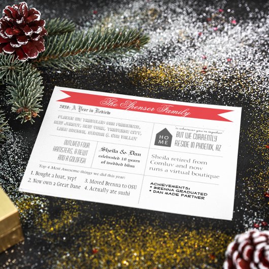 Eine jährliche Überprüfung Feiertagskarte